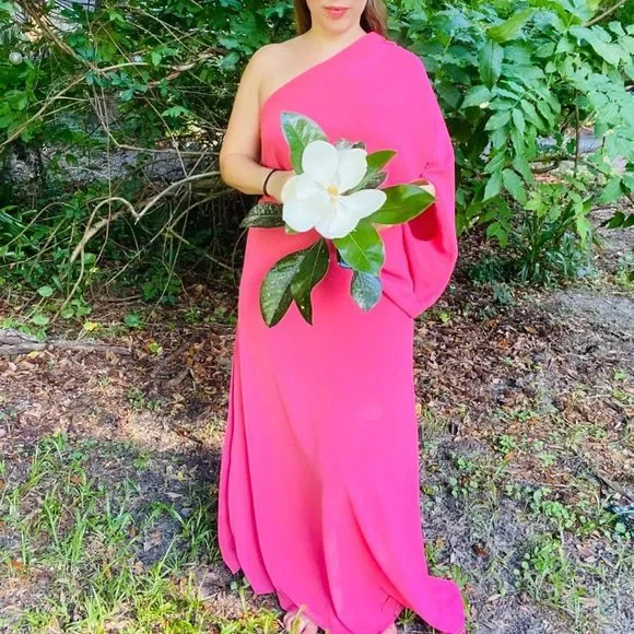 Judith March one shoulder coral gown - brand new - Picture 3 of 3